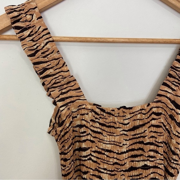 Faithfull the Brand maxi dress leopard prints animal lightweight yellow smock 6 - Picture 8 of 16